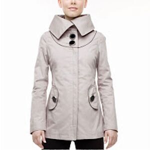 Soia‎ & KYO Grey  Spring Midi Trench Jacket Sz S